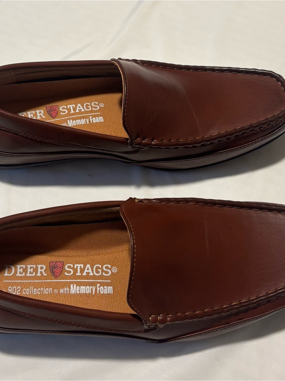 Deer Stags Men's Brown Leather Slip-On Loafers